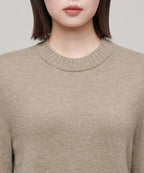 MUSINSA STANDARD WOMAN MUSINSA STANDARD WOMAN Angora Blend Crew Neck Knit Heather Beige