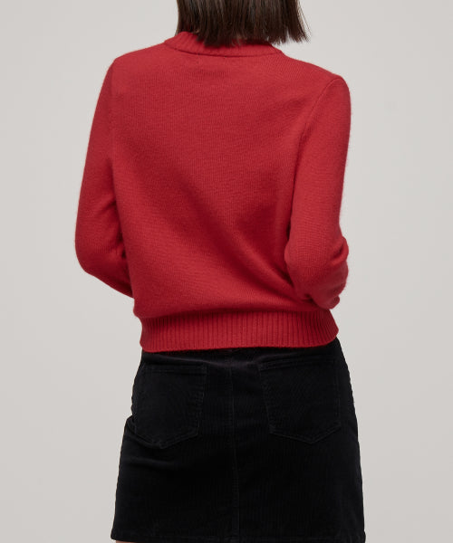 MUSINSA STANDARD WOMAN MUSINSA STANDARD WOMAN Angora Blend Crew Neck Knit Red