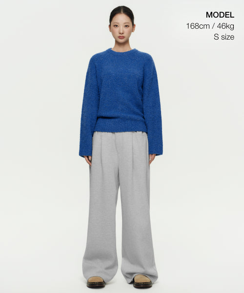 MUSINSA STANDARD WOMAN MUSINSA STANDARD WOMAN Women's Bookle Relaxed Crew Neck Knit [Blue]