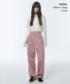 MUSINSA STANDARD WOMAN MUSINSA STANDARD WOMAN Women's Angora Blend Cable Crop Knit [Size]