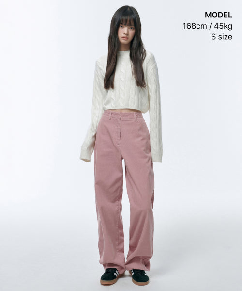 MUSINSA STANDARD WOMAN MUSINSA STANDARD WOMAN Women's Angora Blend Cable Crop Knit [Size]