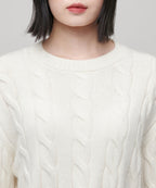 MUSINSA STANDARD WOMAN MUSINSA STANDARD WOMAN Women's Angora Blend Cable Crop Knit [Size]