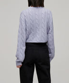 MUSINSA STANDARD WOMAN MUSINSA STANDARD WOMAN Women's Angora Blend Cable Crop Knit Light Purple