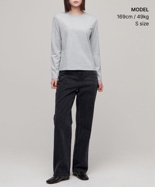 MUSINSA STANDARD WOMAN MUSINSA STANDARD WOMAN T-Shirt Medium Gray