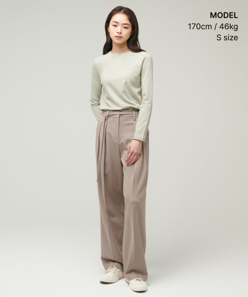 MUSINSA STANDARD WOMAN MUSINSA STANDARD WOMAN T-Shirt Women's Flexible Crew Neck Long Sleeve [Pale Green]