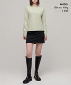 MUSINSA STANDARD WOMAN MUSINSA STANDARD WOMAN T-Shirt Women's Flexible Crew Neck Long Sleeve [Pale Green]