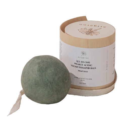 ERIGERON All-in-one vegan shampoo bar beauty ball - hemp seed + birch package