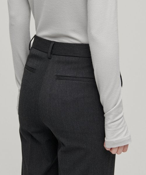 MUSINSA STANDARD WOMAN MUSINSA STANDARD WOMAN Slacks Semi Boot Cut [Charcoal Gray]