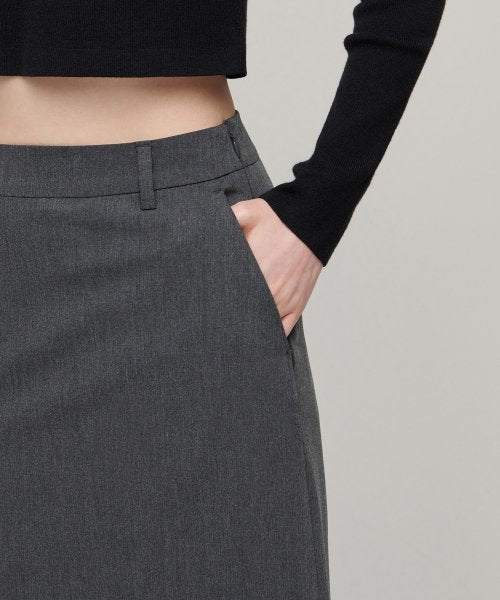 MUSINSA STANDARD WOMAN MUSINSA STANDARD WOMAN Maxi Skirt Medium Gray