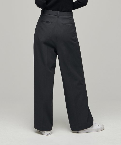 MUSINSA STANDARD WOMAN MUSINSA STANDARD WOMAN Slacks High Waist Wide [Gray]