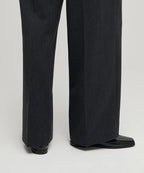 MUSINSA STANDARD WOMAN MUSINSA STANDARD WOMAN Slacks High Waist Wide [Charcoal Gray]