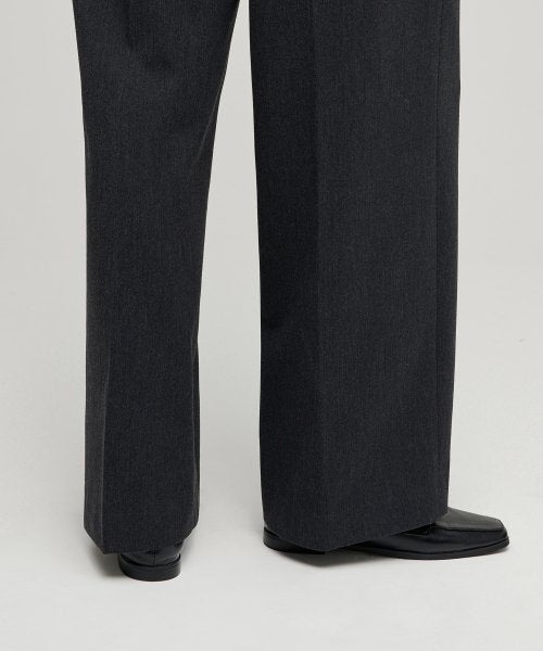 MUSINSA STANDARD WOMAN MUSINSA STANDARD WOMAN Slacks High Waist Wide [Charcoal Gray]