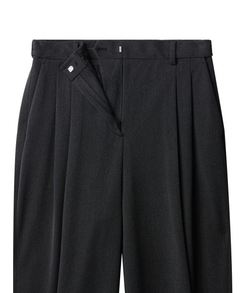 MUSINSA STANDARD WOMAN MUSINSA STANDARD WOMAN Slacks High Waist Wide [Charcoal Gray]