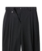 MUSINSA STANDARD WOMAN MUSINSA STANDARD WOMAN Slacks High Waist Wide [Charcoal Gray]