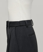 MUSINSA STANDARD WOMAN MUSINSA STANDARD WOMAN Slacks High Waist Wide [Charcoal Gray]
