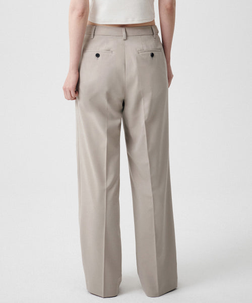 MUSINSA STANDARD WOMAN MUSINSA STANDARD WOMAN Slacks Wide Hidden Banding Light Beige
