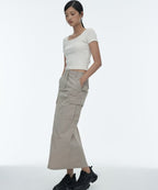 MUSINSA STANDARD WOMAN MUSINSA STANDARD WOMAN Women's Cargo Maxi Skirt [Light Beige]