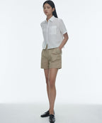 MUSINSA STANDARD WOMAN MUSINSA STANDARD WOMAN Women's Two-Tuck Wide Chino Shorts Beige
