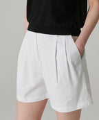 MUSINSA STANDARD WOMAN MUSINSA STANDARD WOMAN Women's Two-Tuck Wide Chino Shorts [White]