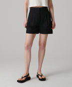 MUSINSA STANDARD WOMAN MUSINSA STANDARD WOMAN Women's Two-Tuck Wide Chino Shorts (Black)