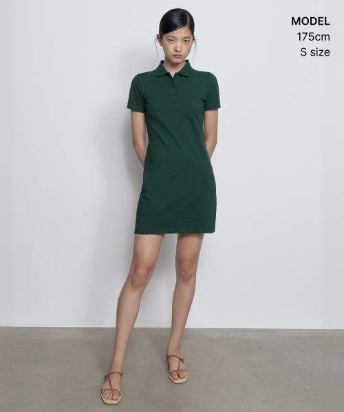 MUSINSA STANDARD WOMAN MUSINSA STANDARD WOMAN Women’s Pique Polo One-Piece Green