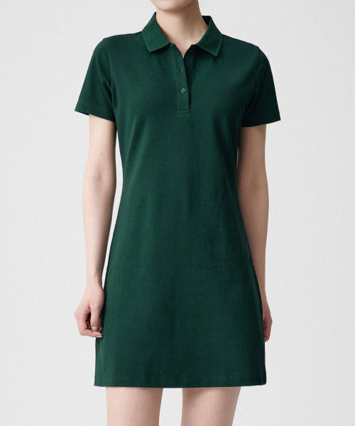 MUSINSA STANDARD WOMAN MUSINSA STANDARD WOMAN Women’s Pique Polo One-Piece Green