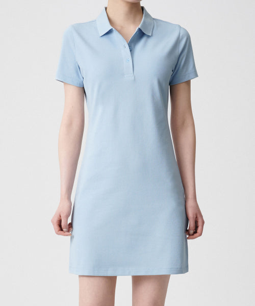 MUSINSA STANDARD WOMAN MUSINSA STANDARD WOMAN Women’s Pique Polo One-Piece (Pastel Blue)