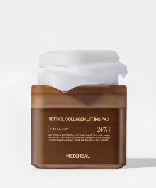 Mediheal Derma toner pads 100 sheets, 8 types (tea tree/madecassoside/PDRN/collagen/watermide/vita/phytoenzyme/retinol)