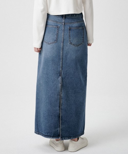 MUSINSA STANDARD WOMAN MUSINSA STANDARD WOMAN Denim Maxi Skirt Medium Indigo