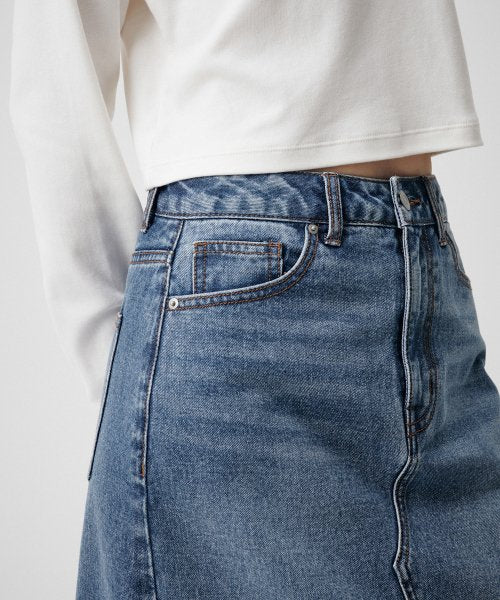 MUSINSA STANDARD WOMAN MUSINSA STANDARD WOMAN Denim Maxi Skirt Medium Indigo