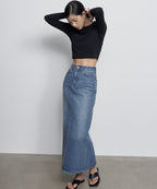 MUSINSA STANDARD WOMAN MUSINSA STANDARD WOMAN Denim Maxi Skirt Medium Indigo