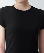 MUSINSA STANDARD WOMAN MUSINSA STANDARD WOMAN Women's Slim Crop Crew Neck T-Shirt [Black]