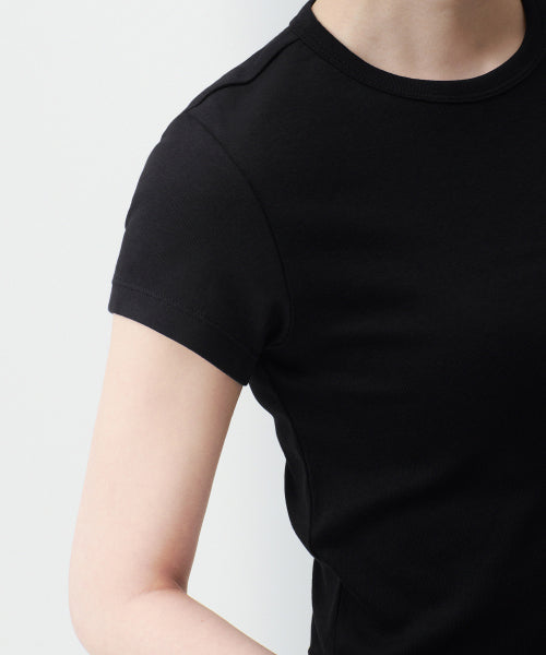 MUSINSA STANDARD WOMAN MUSINSA STANDARD WOMAN Women's Slim Crop Crew Neck T-Shirt [Black]