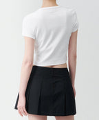 MUSINSA STANDARD WOMAN MUSINSA STANDARD WOMAN Women's Slim Crop Crew Neck T-Shirt [White]