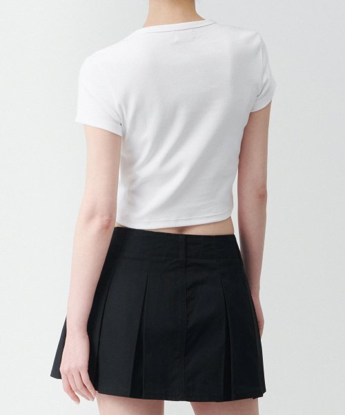 MUSINSA STANDARD WOMAN MUSINSA STANDARD WOMAN Women's Slim Crop Crew Neck T-Shirt [White]