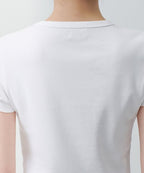 MUSINSA STANDARD WOMAN MUSINSA STANDARD WOMAN Women's Slim Crop Crew Neck T-Shirt [White]