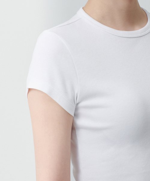 MUSINSA STANDARD WOMAN MUSINSA STANDARD WOMAN Women's Slim Crop Crew Neck T-Shirt [White]