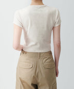MUSINSA STANDARD WOMAN MUSINSA STANDARD WOMAN Women's Slim Crop Crew Neck T-Shirt [Cream]
