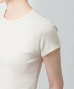 MUSINSA STANDARD WOMAN MUSINSA STANDARD WOMAN Women's Slim Crop Crew Neck T-Shirt [Cream]