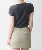 MUSINSA STANDARD WOMAN MUSINSA STANDARD WOMAN Women's Slim Crop Crew Neck T-Shirt (Dark Gray)