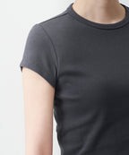 MUSINSA STANDARD WOMAN MUSINSA STANDARD WOMAN Women's Slim Crop Crew Neck T-Shirt (Dark Gray)