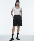 MUSINSA STANDARD WOMAN MUSINSA STANDARD WOMAN Women's Slim Square Neck T-Shirt (White)