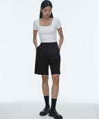 MUSINSA STANDARD WOMAN MUSINSA STANDARD WOMAN Women's Slim Square Neck T-Shirt (White)