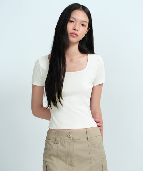 MUSINSA STANDARD WOMAN MUSINSA STANDARD WOMAN T-Shirt Slim Square Neck