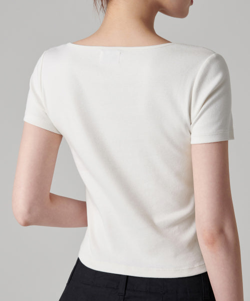 MUSINSA STANDARD WOMAN MUSINSA STANDARD WOMAN T-Shirt Slim Square Neck