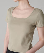 MUSINSA STANDARD WOMAN MUSINSA STANDARD WOMAN T-Shirt Slim Square Neck