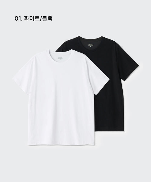 MUSINSA STANDARD WOMAN MUSINSA STANDARD WOMAN T-Shirt Basic Crew Neck 2 Pack