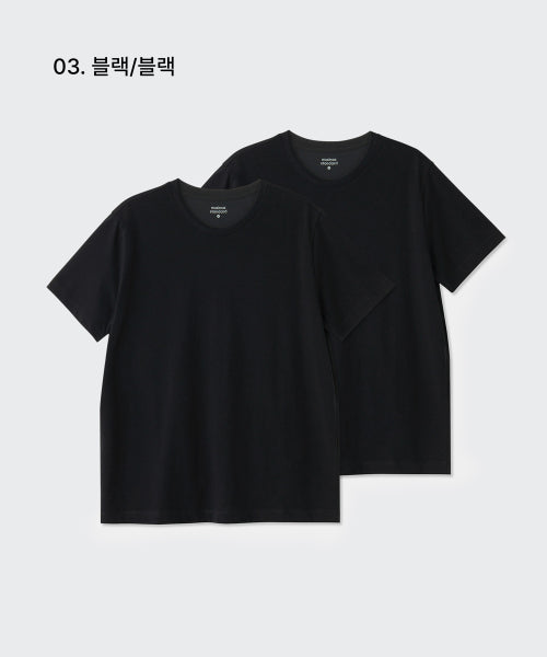 MUSINSA STANDARD WOMAN MUSINSA STANDARD WOMAN T-Shirt Basic Crew Neck 2 Pack