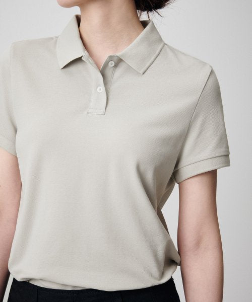 MUSINSA STANDARD WOMAN MUSINSA STANDARD WOMAN Pique Polo Shirt (Mushroom)