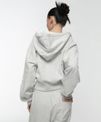 MUSINSA STANDARD WOMAN MUSINSA STANDARD WOMAN Women's Hoodie Crop Zip-up (Melange Light Gray)